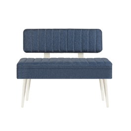 Hanah Home Banco 1048 - 1, Blanco y Azul Oscuro, 110x82.5x40 cm